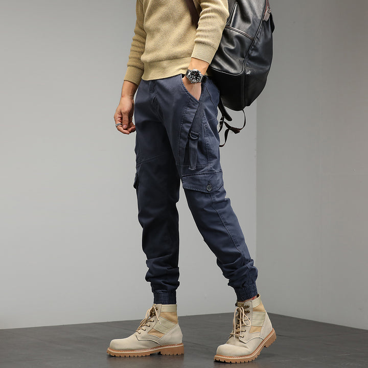 Men's Tapered Cargo Jogger Pants with ergonomic knee inserts, flap utility pockets, and ribbed ankle cuffs Mune Fashion