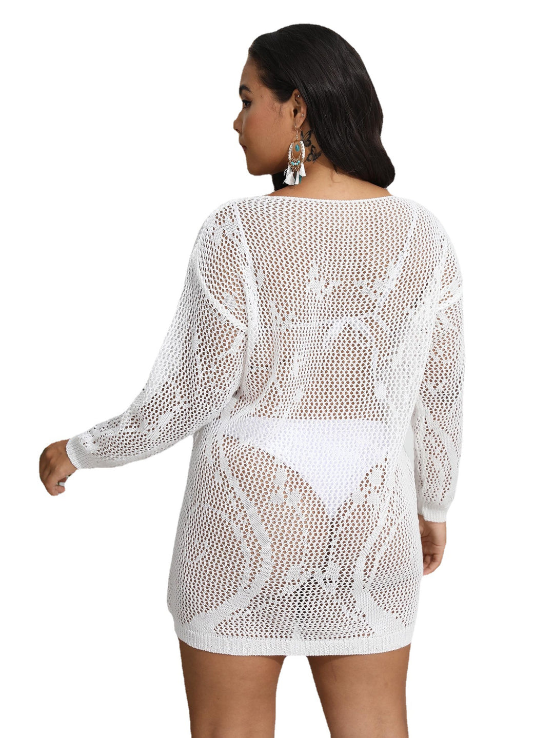 Women's airy beach cover-up with unique lacing design Mune Fashion