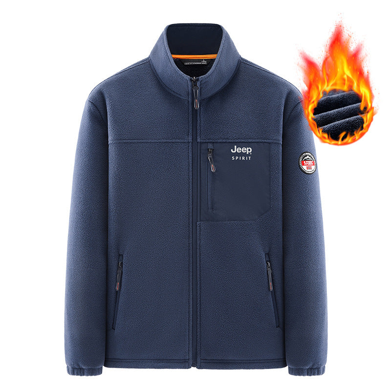 Men's Warming Fleece Jacket with High Collar Mune Fashion