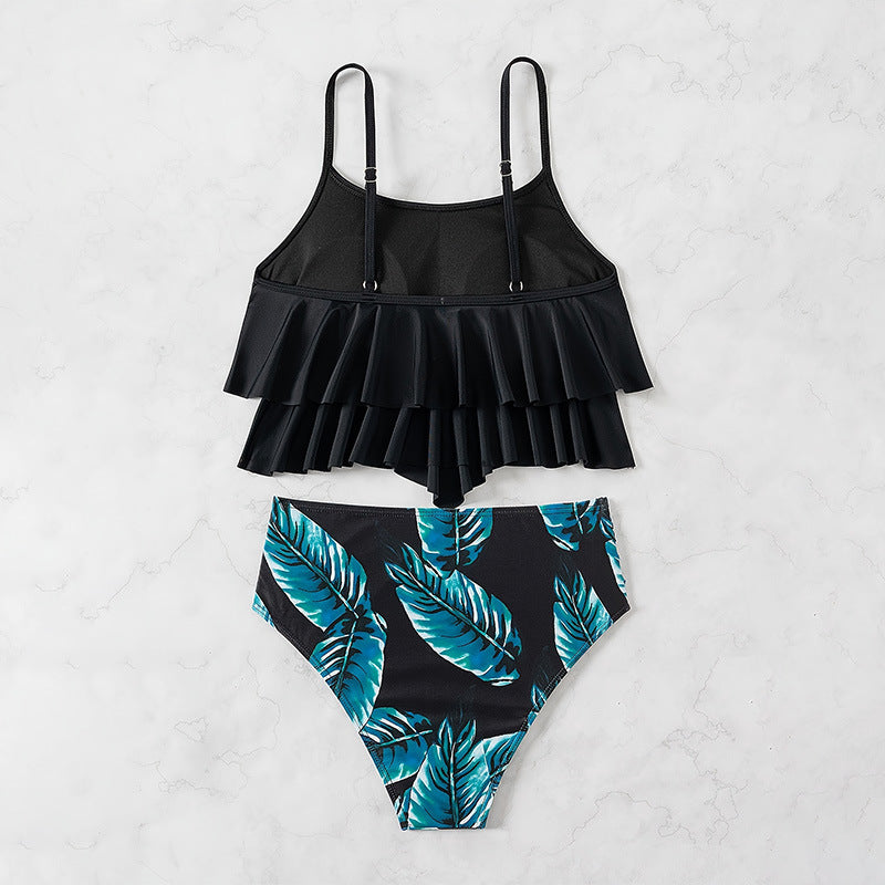 Women’s swim top with ruffle design and high-cut bikini bottoms Mune Fashion