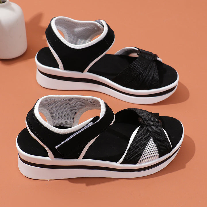 Damen Plateau-Sandalen mit verstellbarem Klettverschluss und atmungsaktivem Mesh Mune Fashion