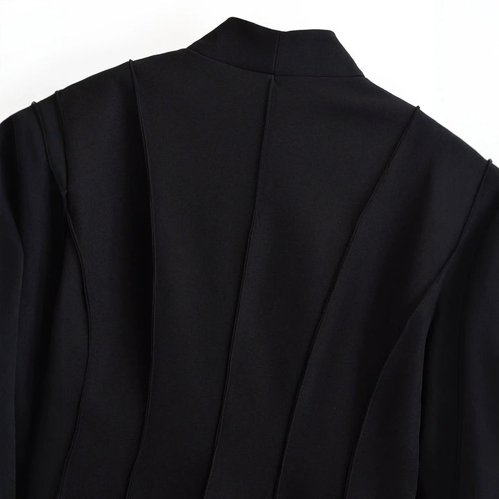 Women's Tailored Blazer with Shawl Collar, Concealed Button Placket and Flap Pockets Mune Fashion