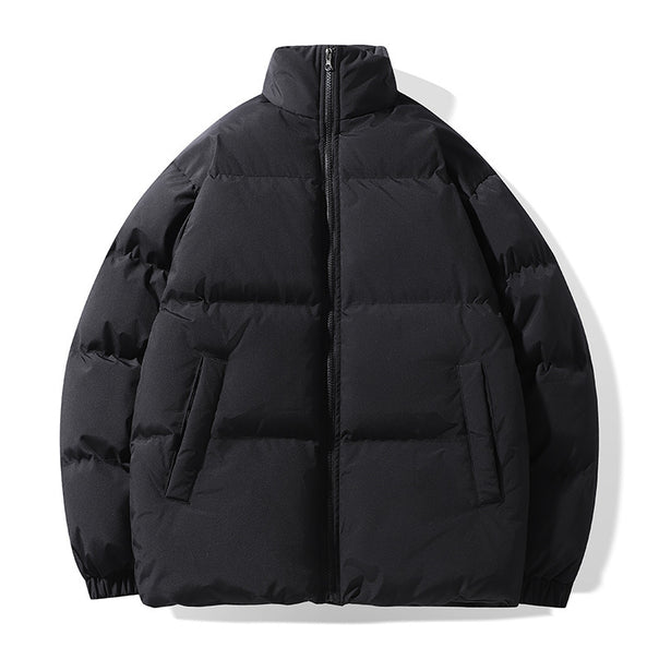 Men's Oversize Quilted Jacket with High Stand-Up Collar and Concealed Side Pockets Mune Fashion