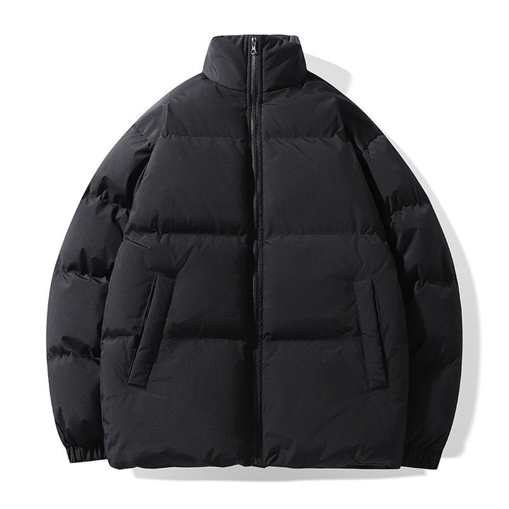 Men's Oversize Quilted Jacket with High Stand-Up Collar and Concealed Side Pockets Mune Fashion