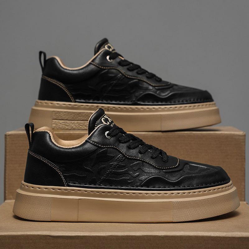 Unisex platform sneaker with embossed upper material and extra high platform sole Mune Fashion