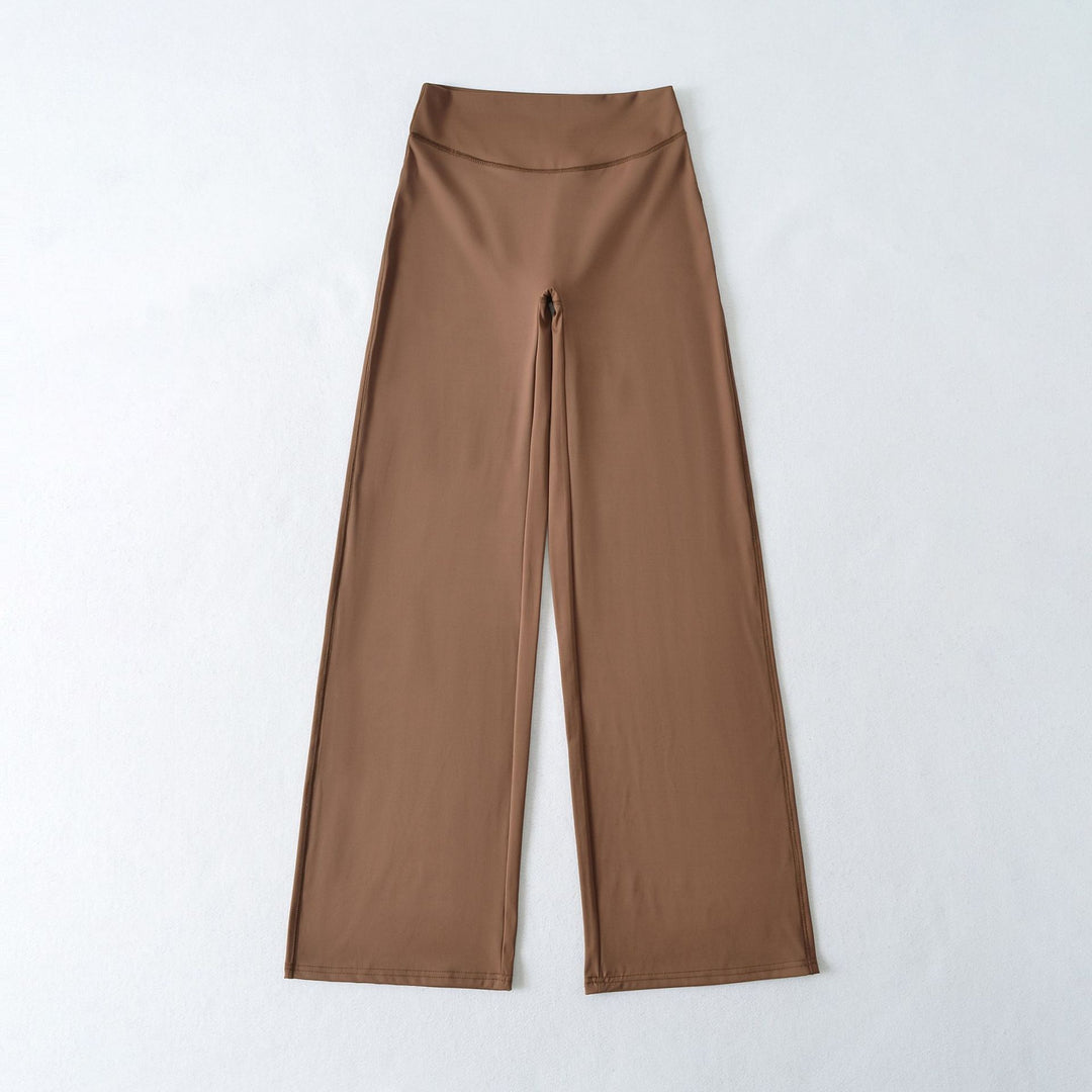 Women's Wide High Waist Lounge Pants made of Stretch Jersey with Flowing Flare Mune Fashion
