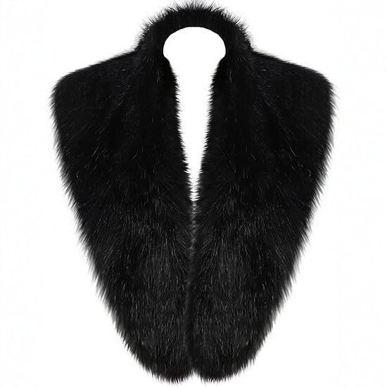 Ladies luxurious faux fur stole in loop design with voluminous shawl collar Mune Fashion