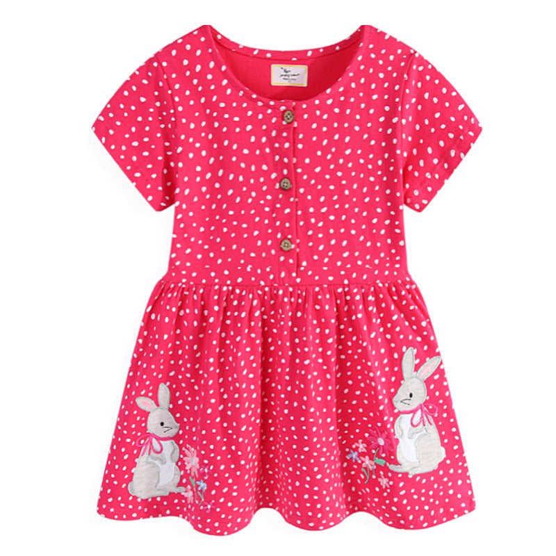 Girls casual dress with playful bunny motif Mune Fashion