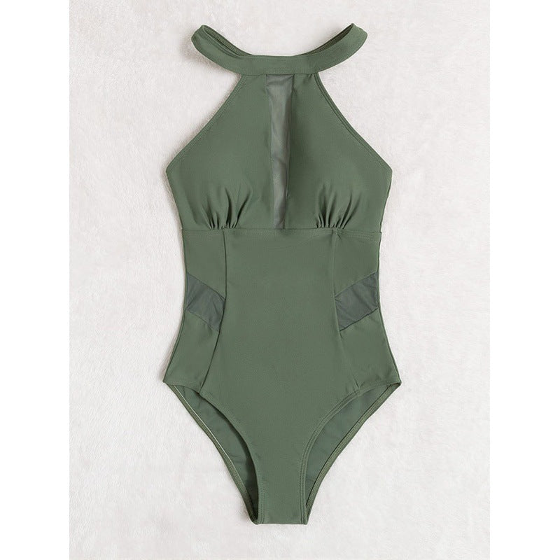 Women's one-piece swimsuit with stylish mesh detail Mune Fashion
