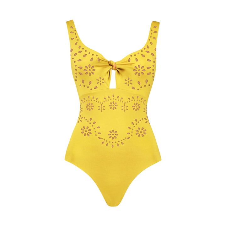 Women’s swimsuit and skirt set with floral cut-out design Mune Fashion