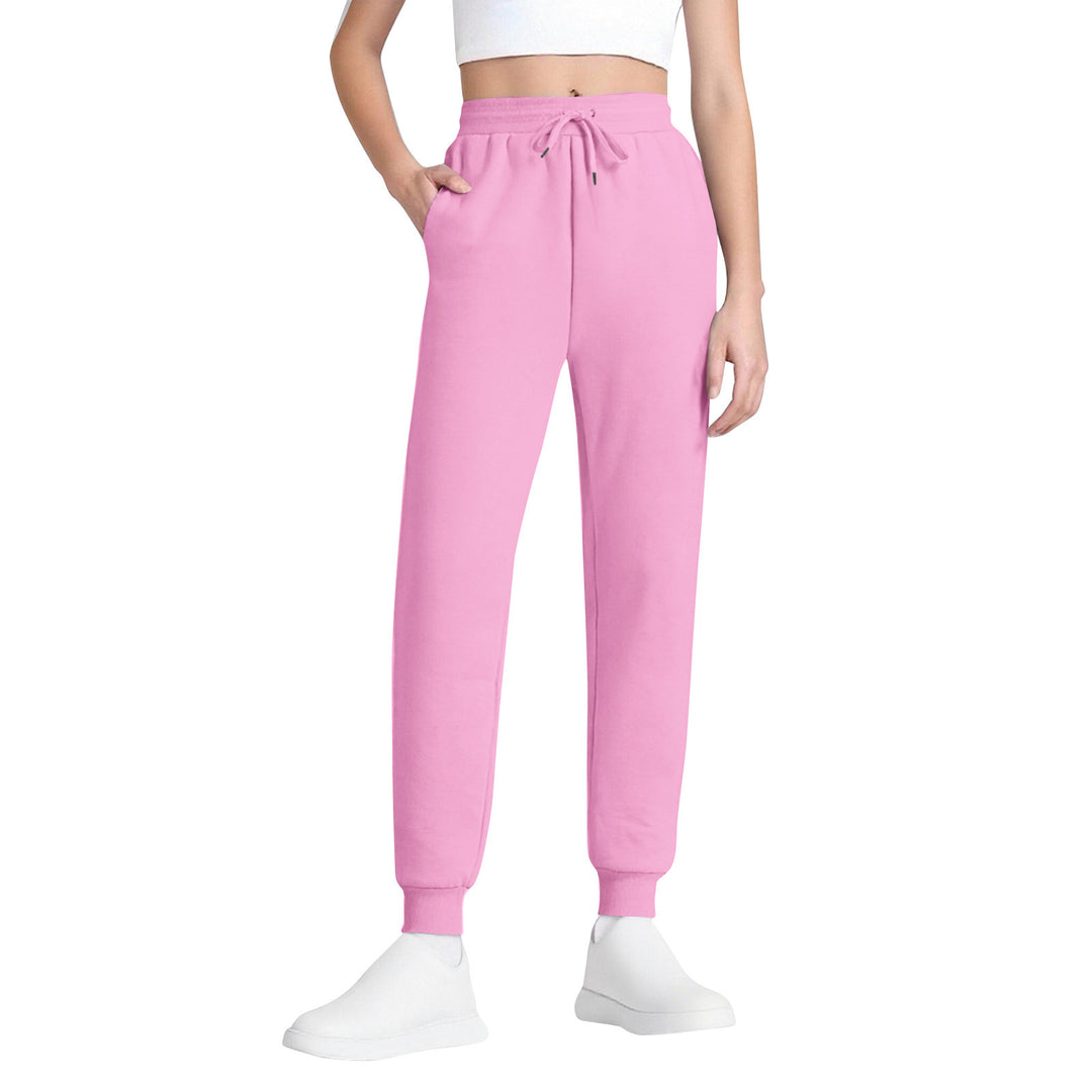 Women's slim high-waisted joggers with drawstring, side pockets, and cuffs Mune Fashion