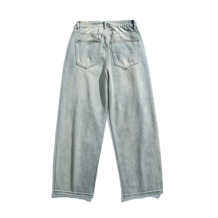 Unisex Relaxed-Fit Vintage-Jeans with high waist and distinctive ripped knee section Mune Fashion