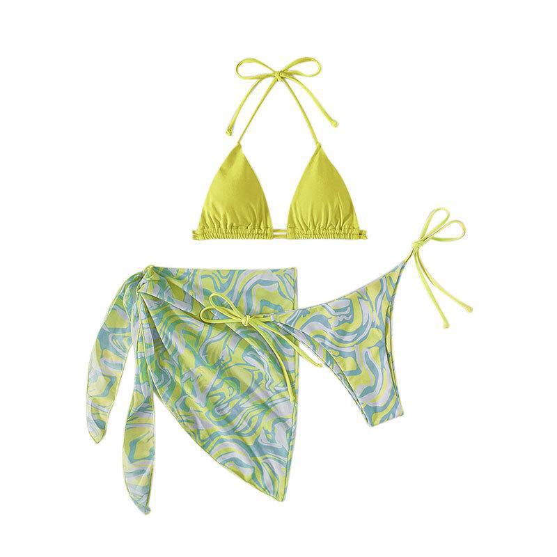 Women Triangle Bikini with unique wrap skirt Mune Fashion
