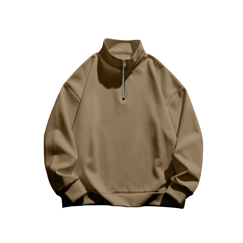 Men's high-collar half-zip sweatshirt with stand-up collar, relaxed oversized fit and ribbed cuffs Mune Fashion