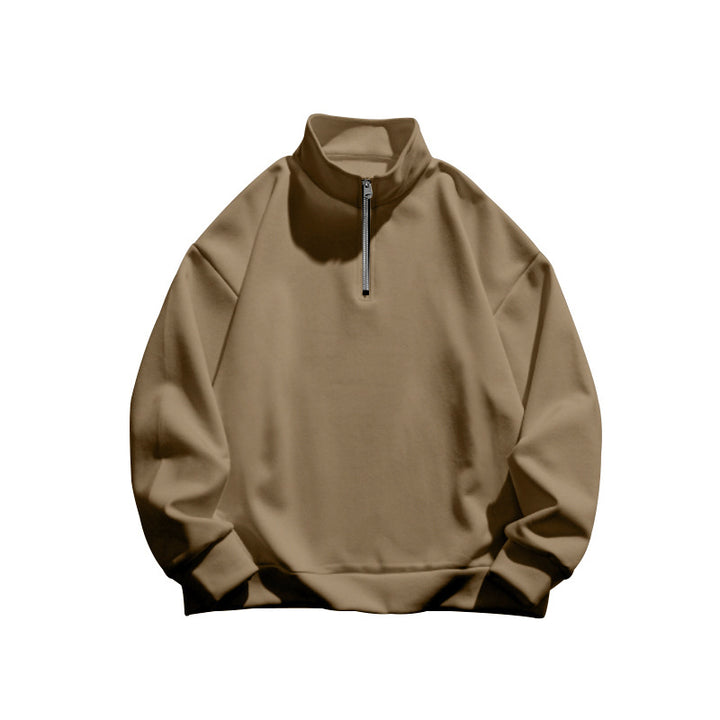 Men's high-collar half-zip sweatshirt with stand-up collar, relaxed oversized fit and ribbed cuffs Mune Fashion