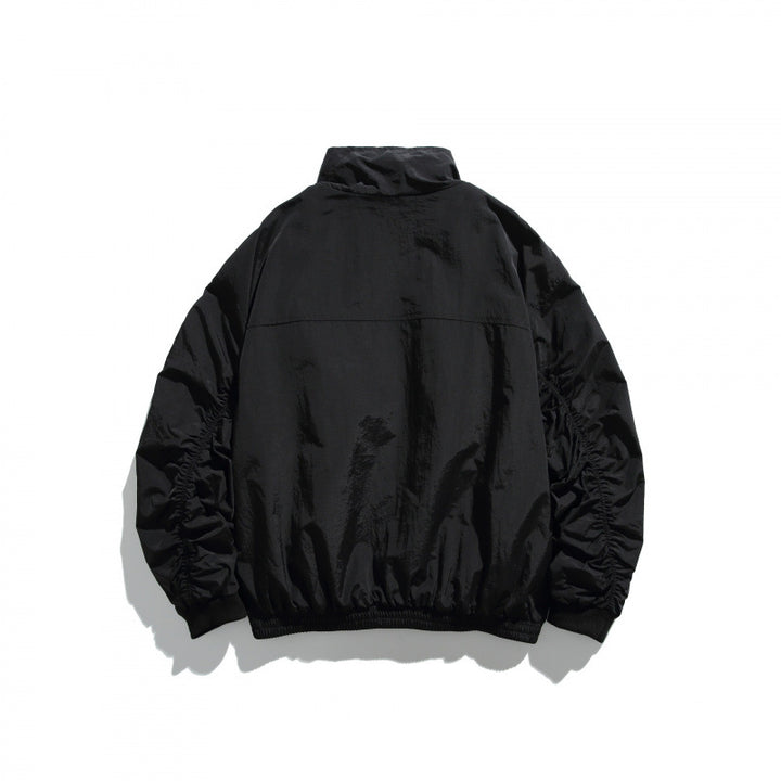 Unisex Lightweight Nylon Bomber Jacket with Stand-Up Collar, Full Zip and Elastic Hem Mune Fashion