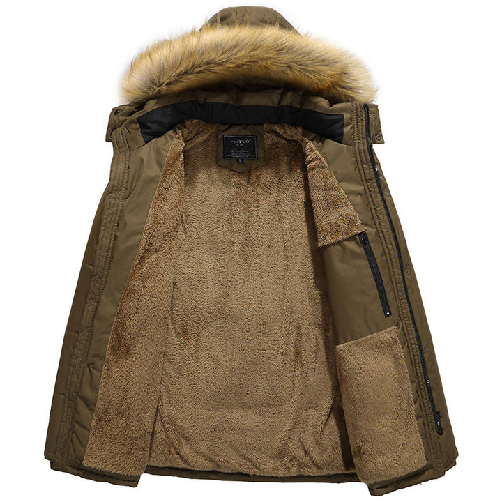 Men's padded parka with removable faux fur trim, teddy lining and wind protection Mune Fashion