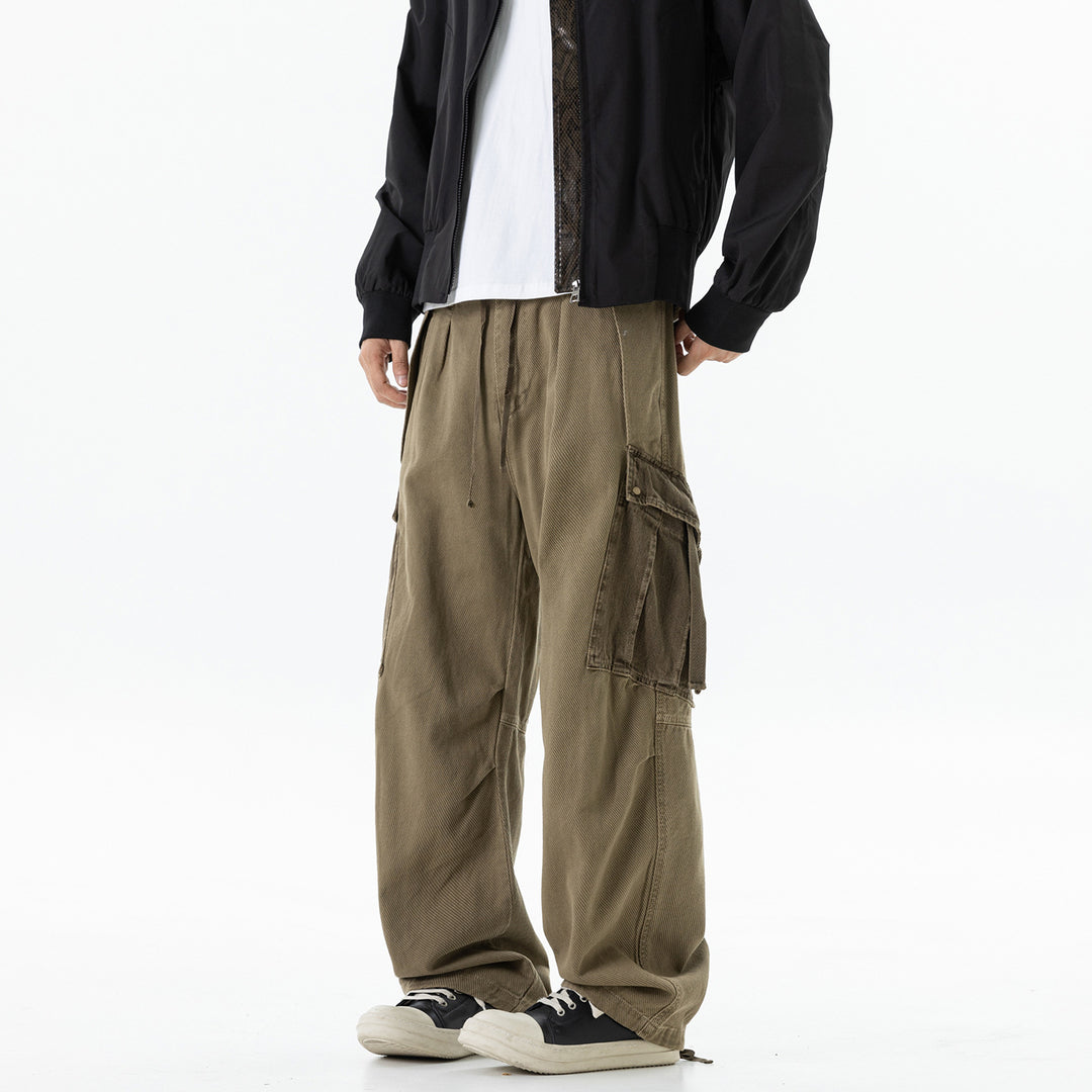 Herren Cargo-Hose mit Kordelbund, weitem Schnitt und Mehrfachtaschen Mune Fashion