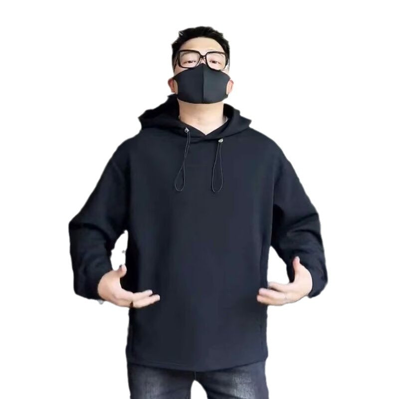 Men's Oversized Hoodie with Dropped Shoulder, Heavy Cotton Blend and Minimalist Silhouette Mune Fashion