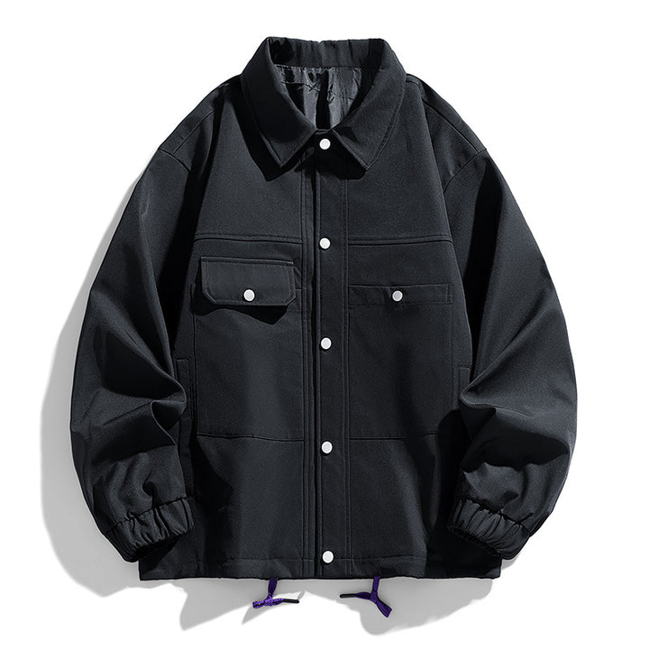 Men's faux velvet bomber jacket in oversized boxy cut with two-way zipper & elastic hem Mune Fashion