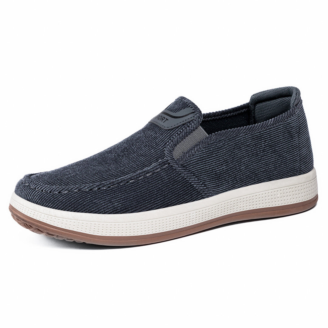 Men's Nan Cord-Slipper-Sneaker with elastic entry, cushioned insole, and grippy rubber outsole Mune Fashion