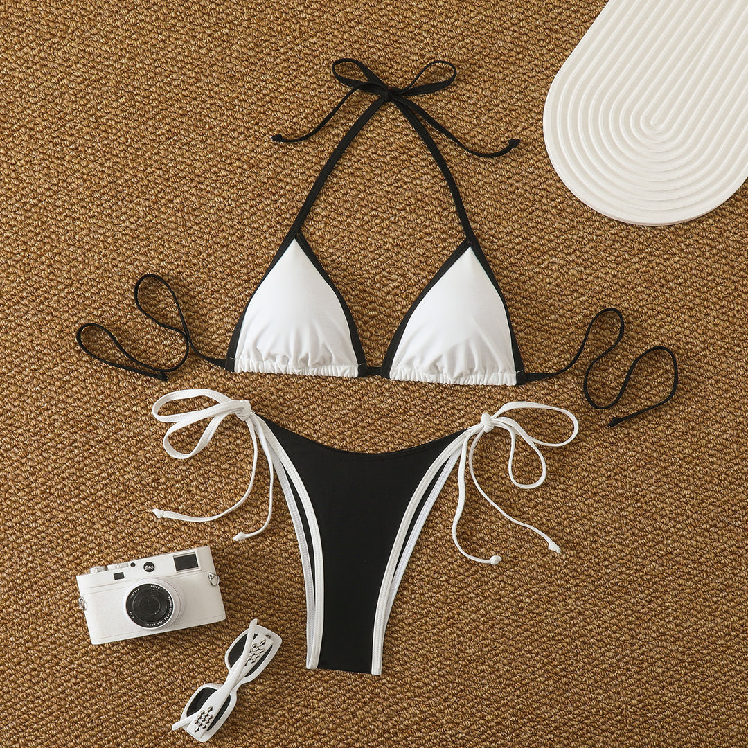 Ladies triangle bikini with adjustable ties and high-cut bottoms Mune Fashion