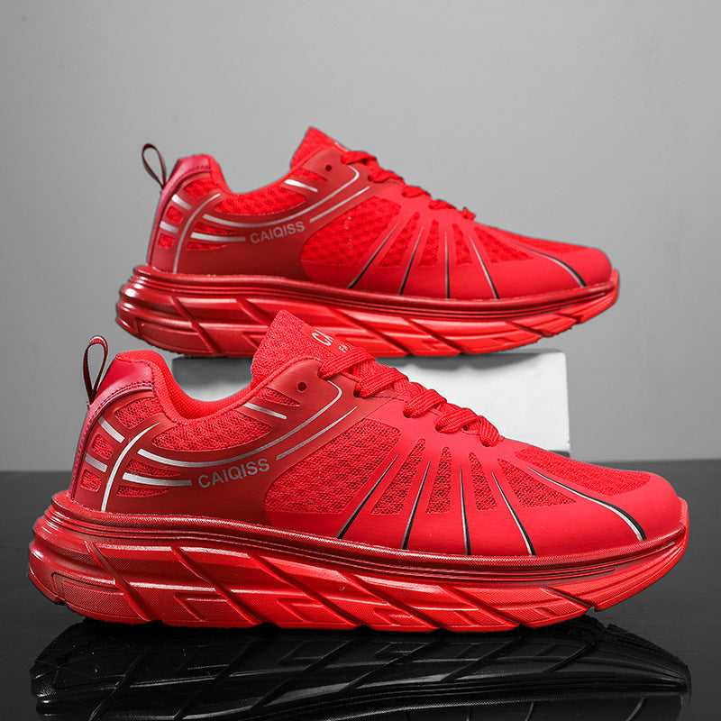 Men's stability running shoes with wedge-shaped energy return sole and seamless mesh upper Mune Fashion