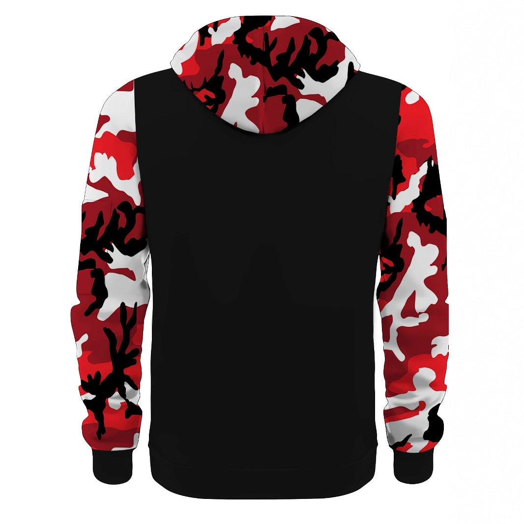 Men's Athletic Hooded Jacket with Camouflage Sleeves Mune Fashion