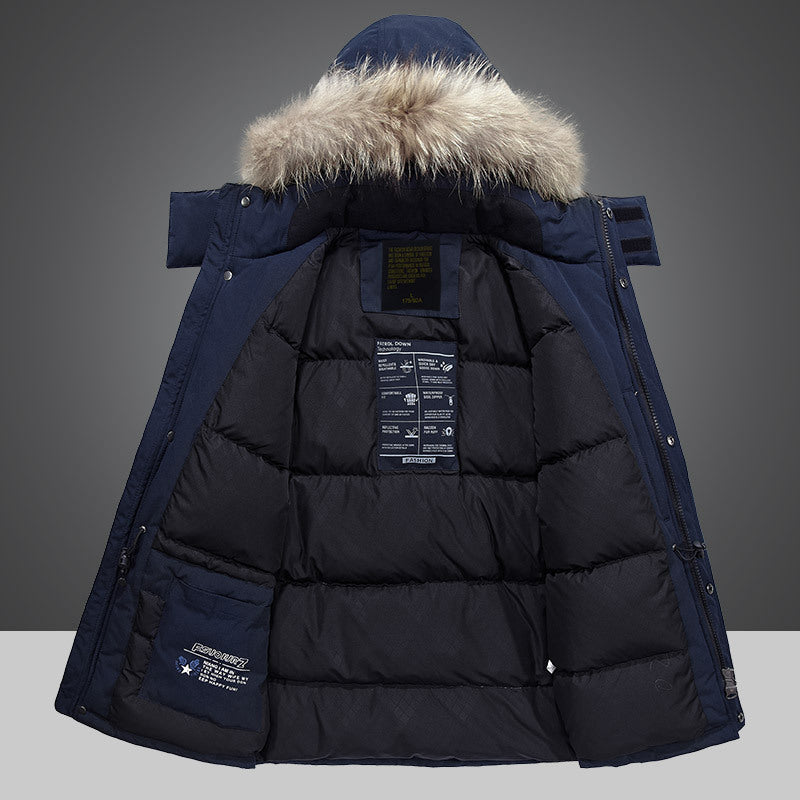 Men's winter parka with removable hood and faux fur trim water-repellent multifunctional pockets Mune Fashion