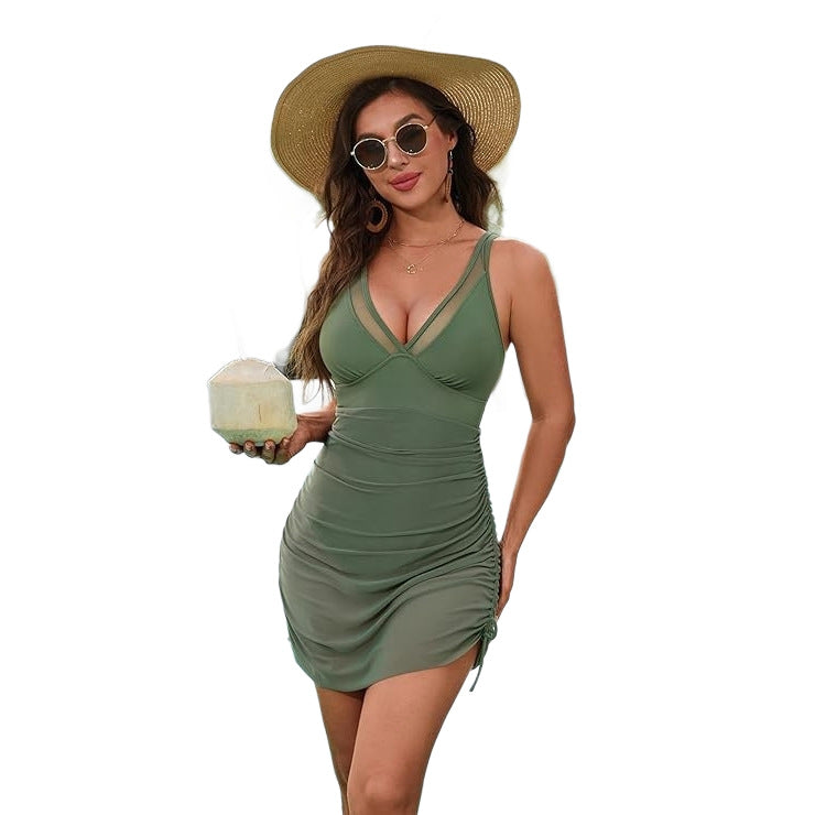 Damen Eleganter Strandkleid mit verstellbaren Trägern Echo Archiv