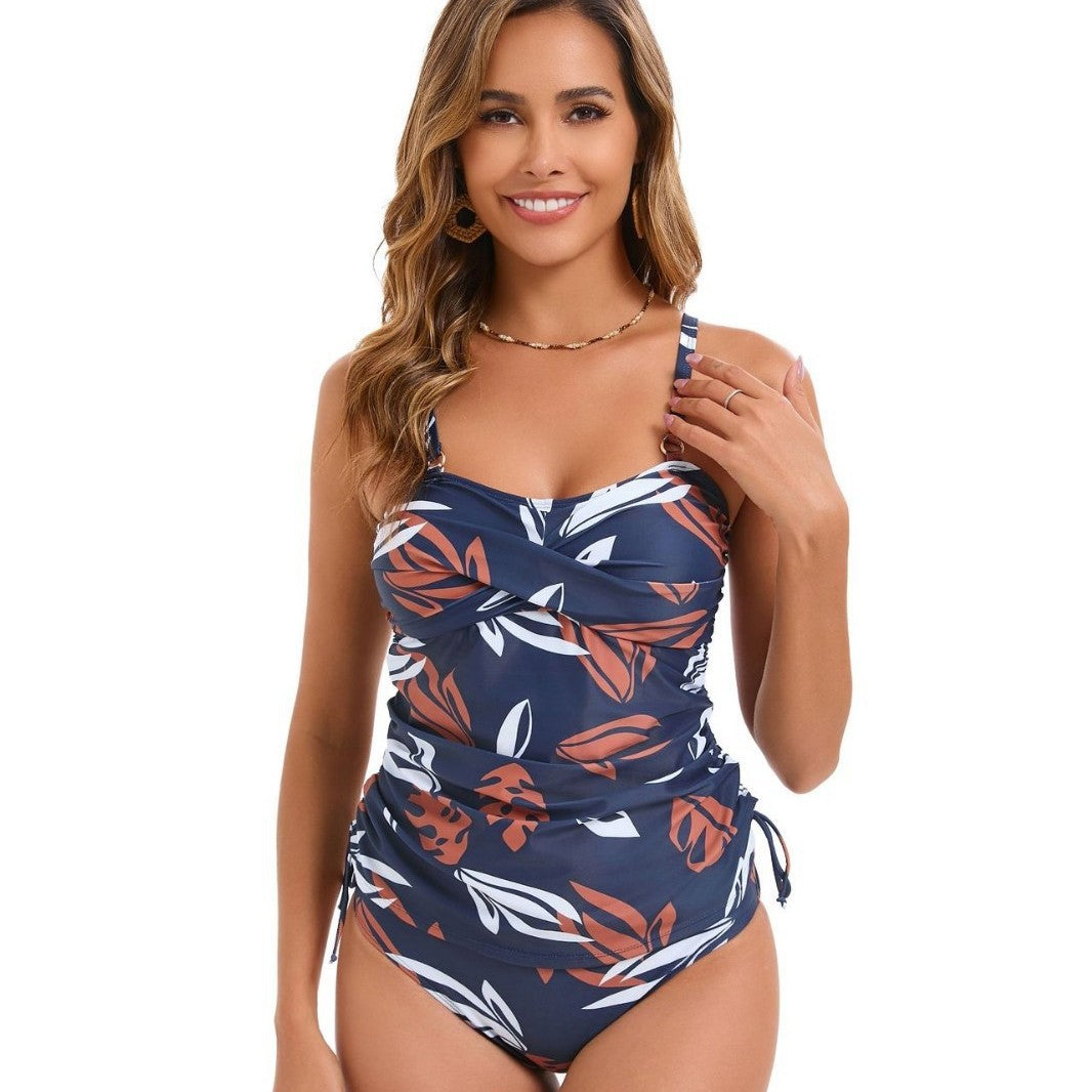 Women Elegant Swimsuit with Variable Gathering Mune Fashion