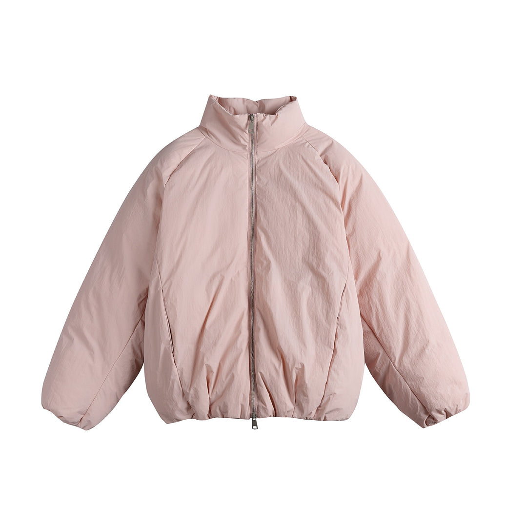 Unisex Oversized Padded Jacket with High Stand-Up Collar and Two-Way Zipper Mune Fashion