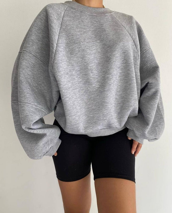 Women's Comfort Loungewear Set Oversized Sweatshirt with High-Waist Biker Shorts Mune Fashion