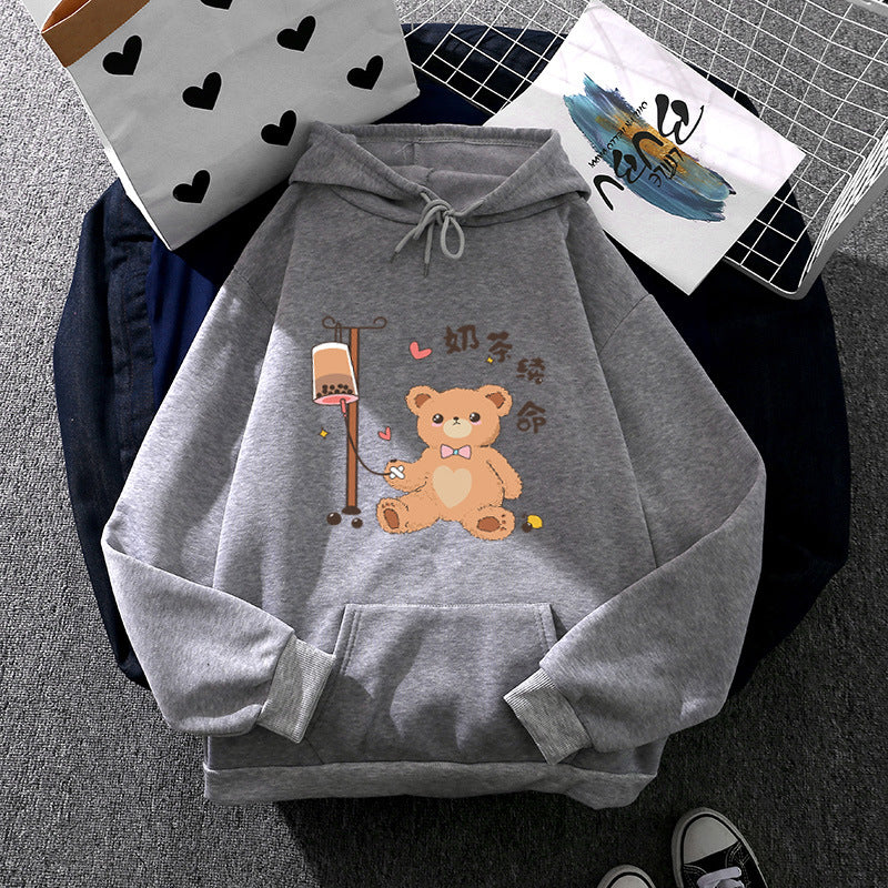 Women’s hoodie with minimalist graphic, loose oversized fit and kangaroo pocket Mune Fashion