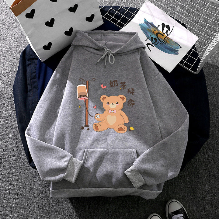 Women’s hoodie with minimalist graphic, loose oversized fit and kangaroo pocket Mune Fashion