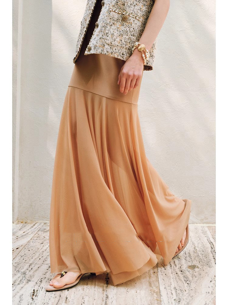 Ladies Elegant Midi Skirt made of delicate Chiffon Mune Fashion