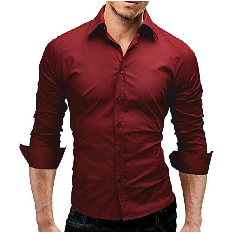 Men's tailored business shirt with cutaway collar and stretch cotton blend Mune Fashion