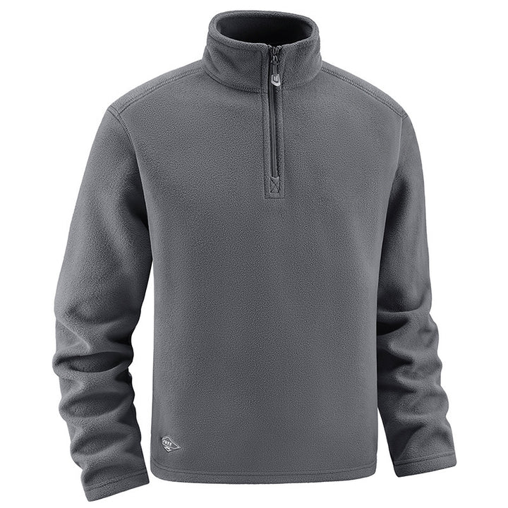 Men's fleece pullover with troyer collar and half zipper made of soft microfleece Mune Fashion