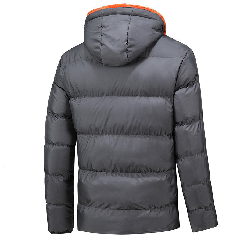Men's Lightweight Thermal Padded Jacket with Hood windproof surface and contrast zipper Mune Fashion