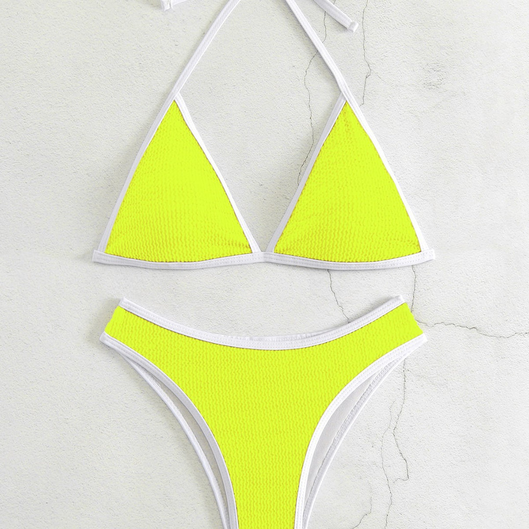 Ladies Triangle Bikini Set with contrasting trims Mune Fashion