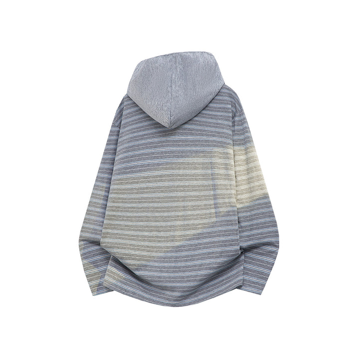 Unisex Oversize Hoodie with deep V-neck and fine striped pattern Mune Fashion