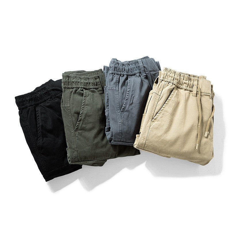 Men's Utility Cargo Jogger with Elastic Waistband, Drawstring and Multiple Pockets Drune