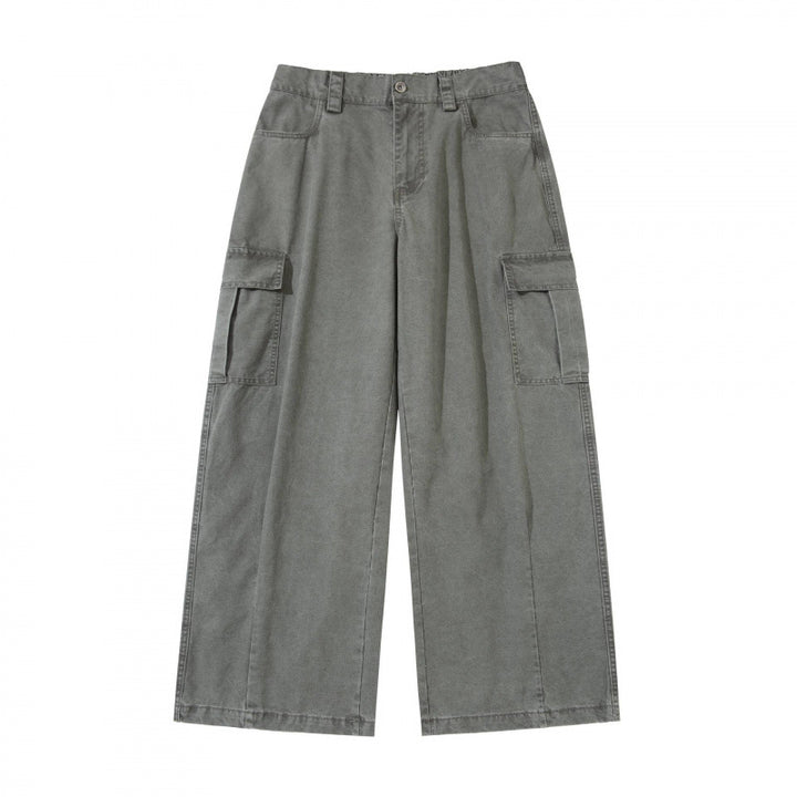 Women's Wide Cargo Culotte Pants made of Cotton Blend with Large Patch Pockets Mune Fashion