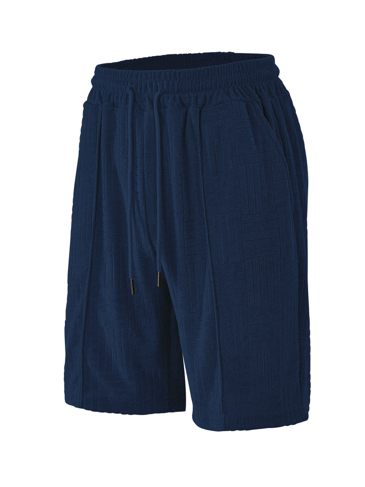 Men's structured terry Bermuda shorts with elastic drawstring waistband and inset pockets Mune Fashion