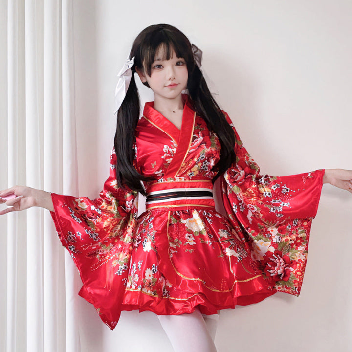 Women’s Kimono Dress with Elegant Sash and Wide Sleeve Mune Fashion