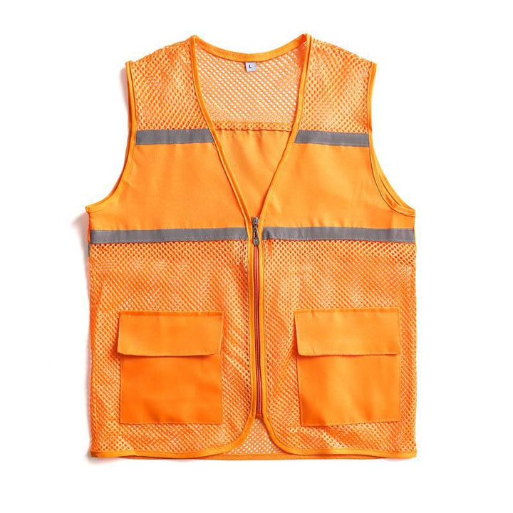Unisex Visible Utility Vest with Breathable Mesh, Reflective Straps and Generous Front Pockets Mune Fashion