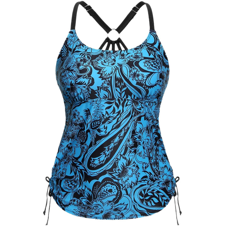 Ladies Tankini with floral pattern and adjustable straps Mune Fashion
