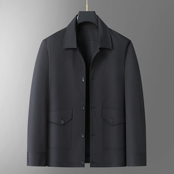Men's transitional jacket in overshirt style with shirt collar and patch pockets Mune Fashion