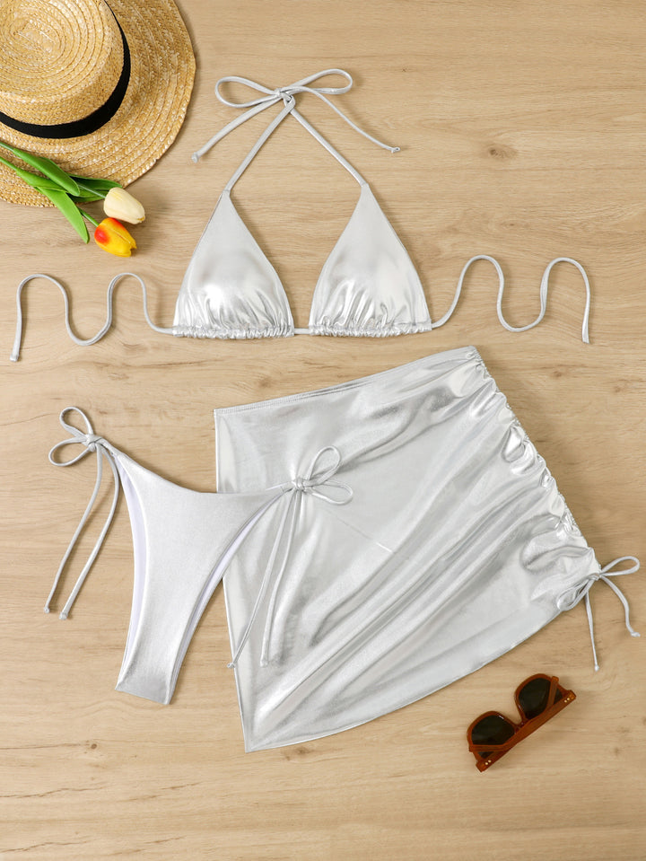 Ladies Triangle Bikini with stylish wrap skirt Mune Fashion