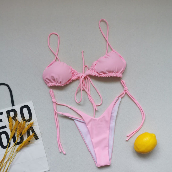 Women's Triangle Bikini with adjustable laces and contrasting accents Mune Fashion